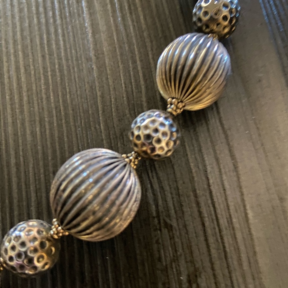 Gold Tone Beaded Necklace and Bracelet Set - Picture 2 of 2